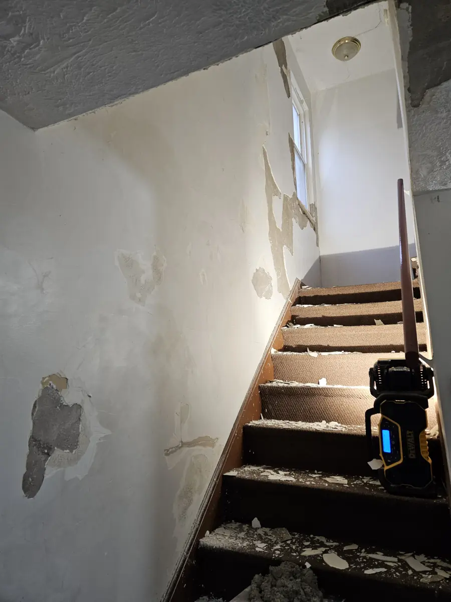 Basement stairs — before