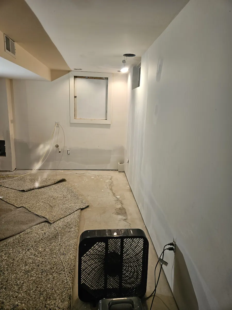 Completed basement drywall