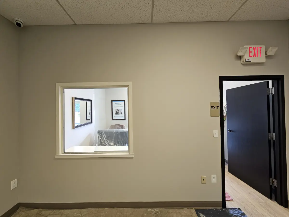 Office window trim — before
